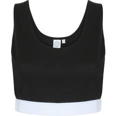 Skinni Fit Womens/Ladies Fashion Sleeveless Crop Top (White/White)