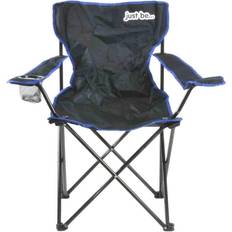 Just be Camping Chair Black With Blue Trim