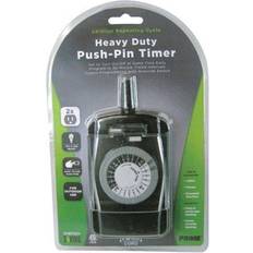 Prime Outdoor 24 Hour Mechanical Timer With Two Grounded Outlets 125 V Black