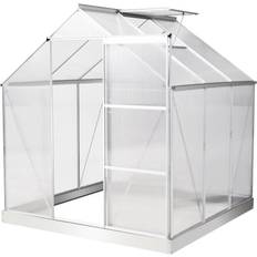 Greenhouses OutSunny Walk-In Greenhouse 6x6ft Aluminum Polycarbonate