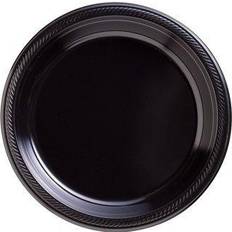 Party Supplies Amscan Black Big Party Pack Round Plastic Plates 7 50 Per Pack