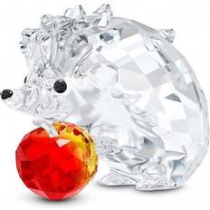 White Figurines Swarovski Hedgehog with Apple Figurine 3.7cm