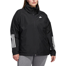 Adidas Women Rain Clothes Adidas BSC 3-Stripes RAIN.RDY Jacket Plus Size - Black