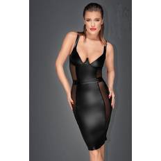 Noir Handmade Wetlook Kleid mit Einsätzen