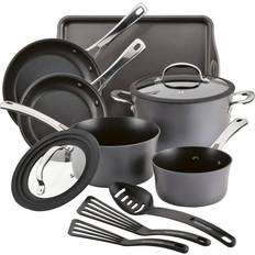 Gray Cookware Rachael Ray Cook + Create Cookware Set with lid 11 Parts