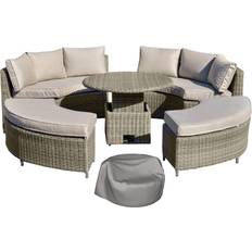 Rattan garden set OutSunny Alfresco 5 Piece Rattan Garden Daybed Set, Grey Set da Lounge da Esterno