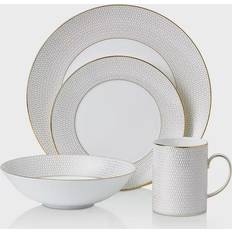 Con Mango Juegos de Vajilla Wedgwood Gio Gold 4-Piece Place Setting Juego de Vajilla 4pcs