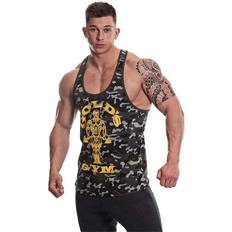 Homme - Or Débardeurs Golds Gym String Vest Mens