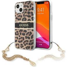 Apple iPhone 13 mini - Oro Fundas de teléfono móvil Guess GUHCP13SKBSLEO iPhone 13 mini 5,4 quot Leopard kieto deklo auksine grandinele