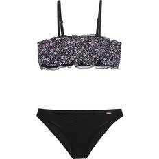 Negro Bikinis Protest Traje de baño de 2 piezas para niña Smocked - Noir