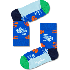 Happy Socks Blue Crocodile Kids Sock - Light Blue/Green/Navy/Orange