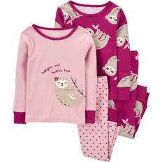 Bow Pajamases Children's Clothing Carter's Baby Girl's Pajamas 4-Piece Set - Pink