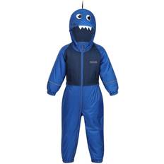 Regatta Kid's Mudplay III Waterproof Puddle Suit - Nautical Blue Dinosaur