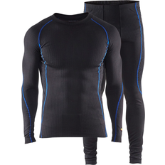 Herren - Polyester Basisschicht-Sets Blåkläder Unterwäsche-Set Light - Schwarz/Kornblau