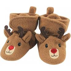 Baby Booties Hudson Reindeer Cozy Fleece Booties - Brown