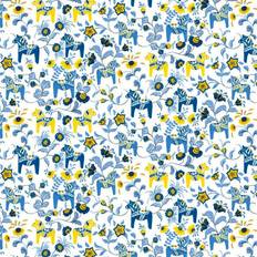 Floreale Tessuti Arvidssons Textil Leksand Tessuto Blu, Giallo