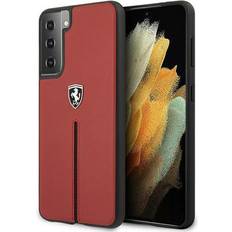 Ferrari hardcase Off Track Leather Case for FEOSIHCS21SRE S21 G991 Nylon Stripe Red