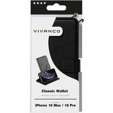 Iphone12 pris Vivanco Classic Wallet Beskyttelsescover Syntetisk læder Sort > I externt lager, forväntat leveransdatum hos dig 24-07-2022