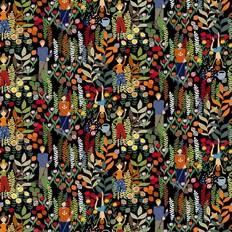 Arvidssons Textil Garden Metervare Multifarve, Sort