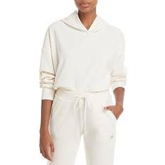 Alo Muse Ribbed Crop Hoodie - Ivory