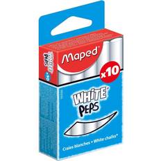 Wit Krijtjes Maped M593500 – Chalk Peps, Pack of 10, Round, White