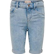 Only Kid's Bleached Denim Rain Shorts - Light Blue