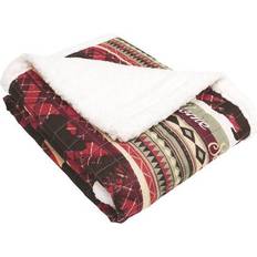 Lush Decor Holiday Lodge Sherpa Blankets Red, Brown (152.4x127cm)