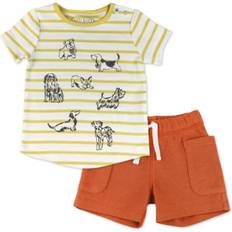 Organic/Recycled Materials Panties Mac & Moon Baby Boy (3-24M) Furry Friends 2pc. Shorts Set Clay