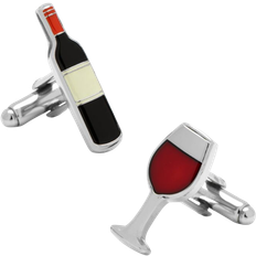 Enamel Cufflinks Cufflinks Inc Wine and Bottle Cufflinks - Silver/Black/Red/White