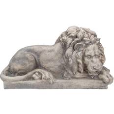 Garden Decorations Northlight 22.5 in. Gray Lying Down Lion Outdoor Garden Statue