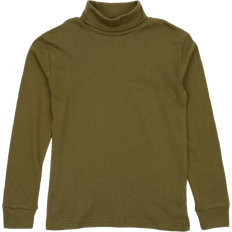 Girls - Green Turtlenecks Leveret Cotton Boho Turtleneck Shirts - Olive Green (32453065932874)