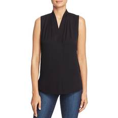 Kobi Halperin Mila Sleeveless V Neck Pleated Silk Blouse - Black