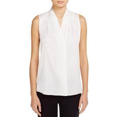 Kobi Halperin Mila Sleeveless V Neck Pleated Silk Blouse - White