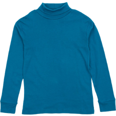 Long Sleeves Turtlenecks Children's Clothing Leveret Cotton Boho Turtleneck Shirts - Teal Blue (32453067571274)