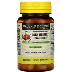 Mason Natural Milk Thistle/Cranberry Standardized Extract Liver & Kidney Cleanser 60 Capsules