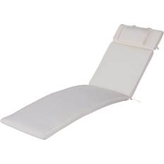 OutSunny Sun Lounger Cushion White Chair Cushions