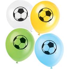 Giallo Palloncini in lattice Unique Party Pack of 8 Football Latex Balloons