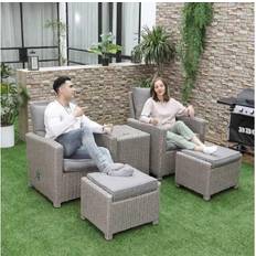 Aluminium Garden & Outdoor Furniture OutSunny 5 PCs Outdoor Rattan Set Outdoor Lounge Set