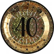 Santex Plates 40 Years Birthday Party Gold 10pcs