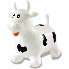 Bouncing Animal Bull with Pump White & Black