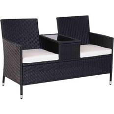 Garden & Outdoor Furniture OutSunny Rattan Chair 841-149BK Black Outdoor Lounge Set