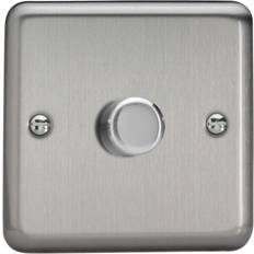 Classic 1-Gang 2-Way Push-On/Off Rotary LED Dimmer Matt Chrome JSP401