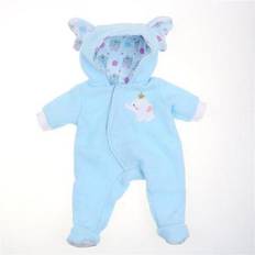 JC Toys CLO30040F 14 18 in. Elephant Hooded Baby Doll Outfit, Blue