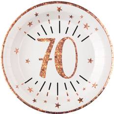 Santex Plates Age 70 Years Rose Gold 10pcs