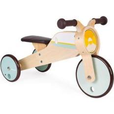 Janod Fahrzeuge Janod Wooden Rocking Tricycle Babyhood Scalable Baby Tricycle Develop Motor Skills and Sense Of Balance Wooden Toy Fsc Certified from 12 Months Old, J03284