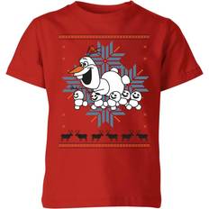 Weihnachtspullover Disney Frozen Olaf and Snowmen Christmas T-Shirt - Black/Rot