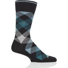 Burlington Mens 1 Pair Newcastle Virgin Wool Tartan Socks Teal 6.5-11 Mens