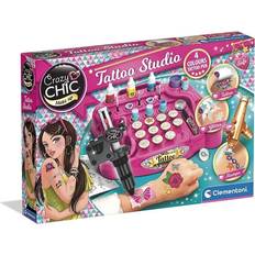 Set creativi Clementoni 18602 Crazy Chic Studio Kit, Temporary Tattoos for Kids Age 6, Art and Crafts, Multicolour