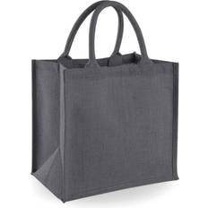 Westford Mill Midi Jute Tote Bag (One Size) (Light Graphite/Graphite)