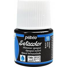 Noir Peintures acryliques Pebeo Setacolor Opaque Fabric Paint 45-Milliliter Bottle, Shimmer Black